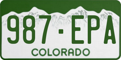 CO license plate 987EPA