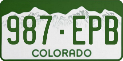 CO license plate 987EPB