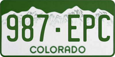 CO license plate 987EPC