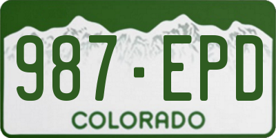 CO license plate 987EPD