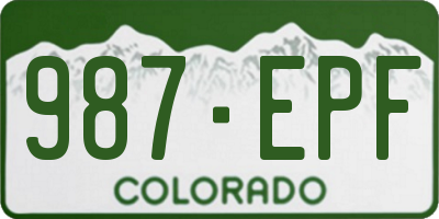 CO license plate 987EPF