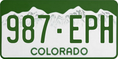 CO license plate 987EPH