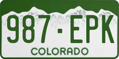 CO license plate 987EPK