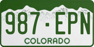 CO license plate 987EPN