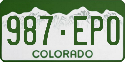 CO license plate 987EPO