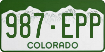 CO license plate 987EPP