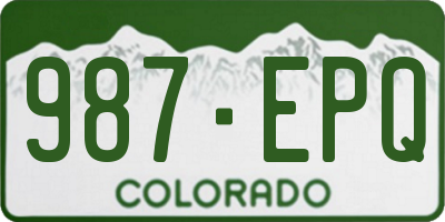 CO license plate 987EPQ