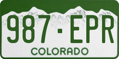 CO license plate 987EPR