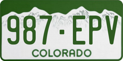 CO license plate 987EPV