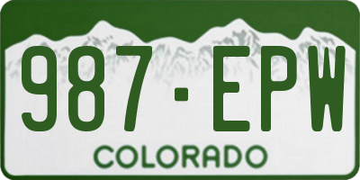 CO license plate 987EPW