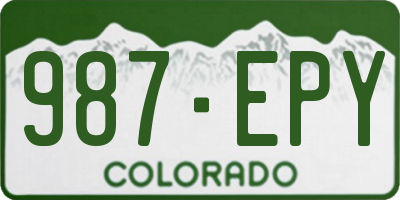 CO license plate 987EPY
