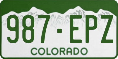 CO license plate 987EPZ