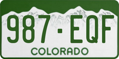 CO license plate 987EQF