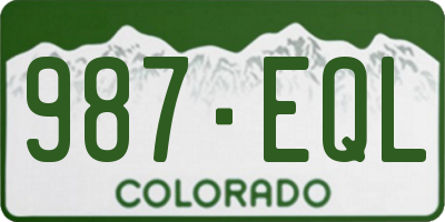 CO license plate 987EQL
