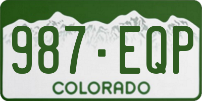 CO license plate 987EQP