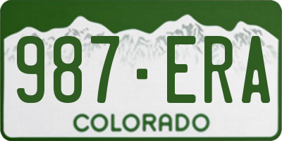 CO license plate 987ERA