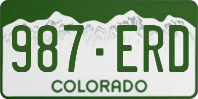 CO license plate 987ERD