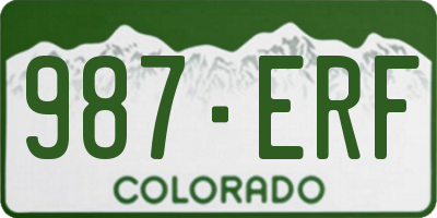CO license plate 987ERF