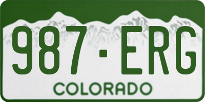 CO license plate 987ERG