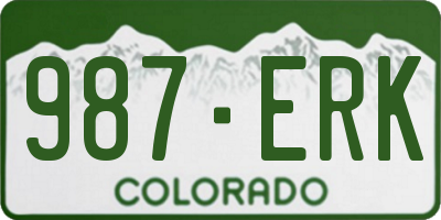 CO license plate 987ERK