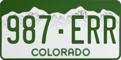 CO license plate 987ERR