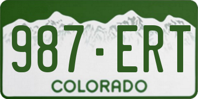 CO license plate 987ERT