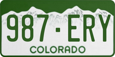 CO license plate 987ERY