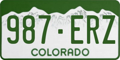CO license plate 987ERZ