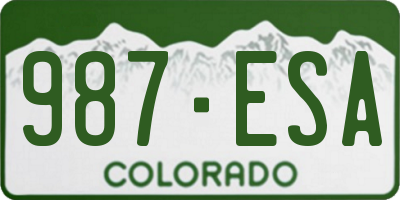 CO license plate 987ESA