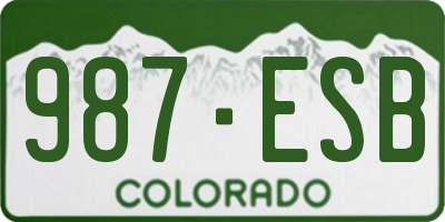 CO license plate 987ESB
