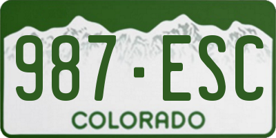 CO license plate 987ESC