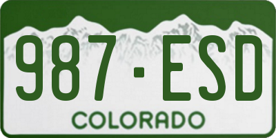 CO license plate 987ESD
