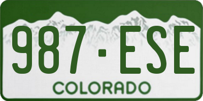 CO license plate 987ESE