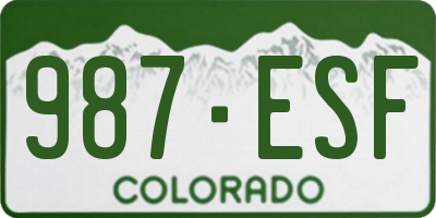 CO license plate 987ESF