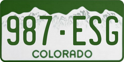 CO license plate 987ESG