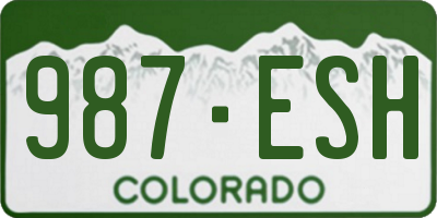 CO license plate 987ESH
