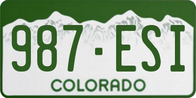 CO license plate 987ESI