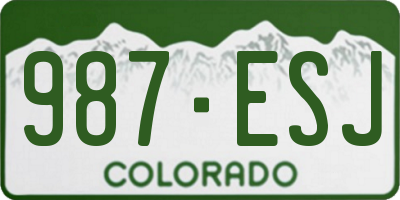 CO license plate 987ESJ