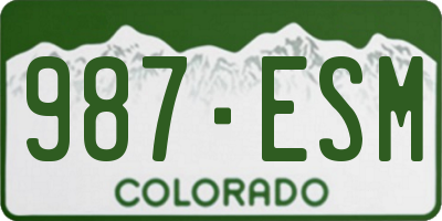 CO license plate 987ESM