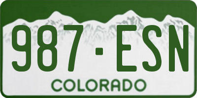 CO license plate 987ESN
