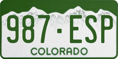 CO license plate 987ESP