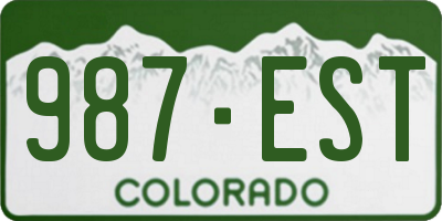 CO license plate 987EST