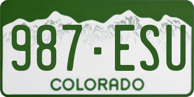 CO license plate 987ESU