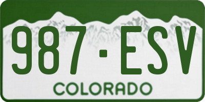 CO license plate 987ESV