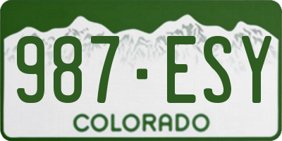 CO license plate 987ESY