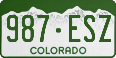 CO license plate 987ESZ