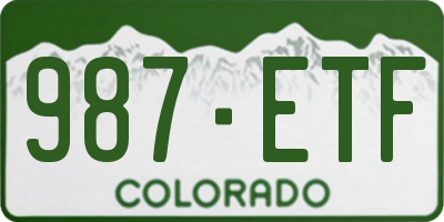 CO license plate 987ETF