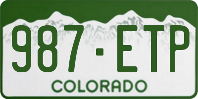 CO license plate 987ETP