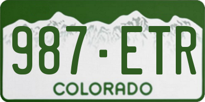 CO license plate 987ETR