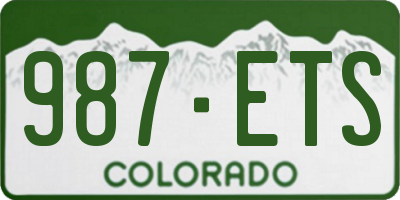 CO license plate 987ETS
